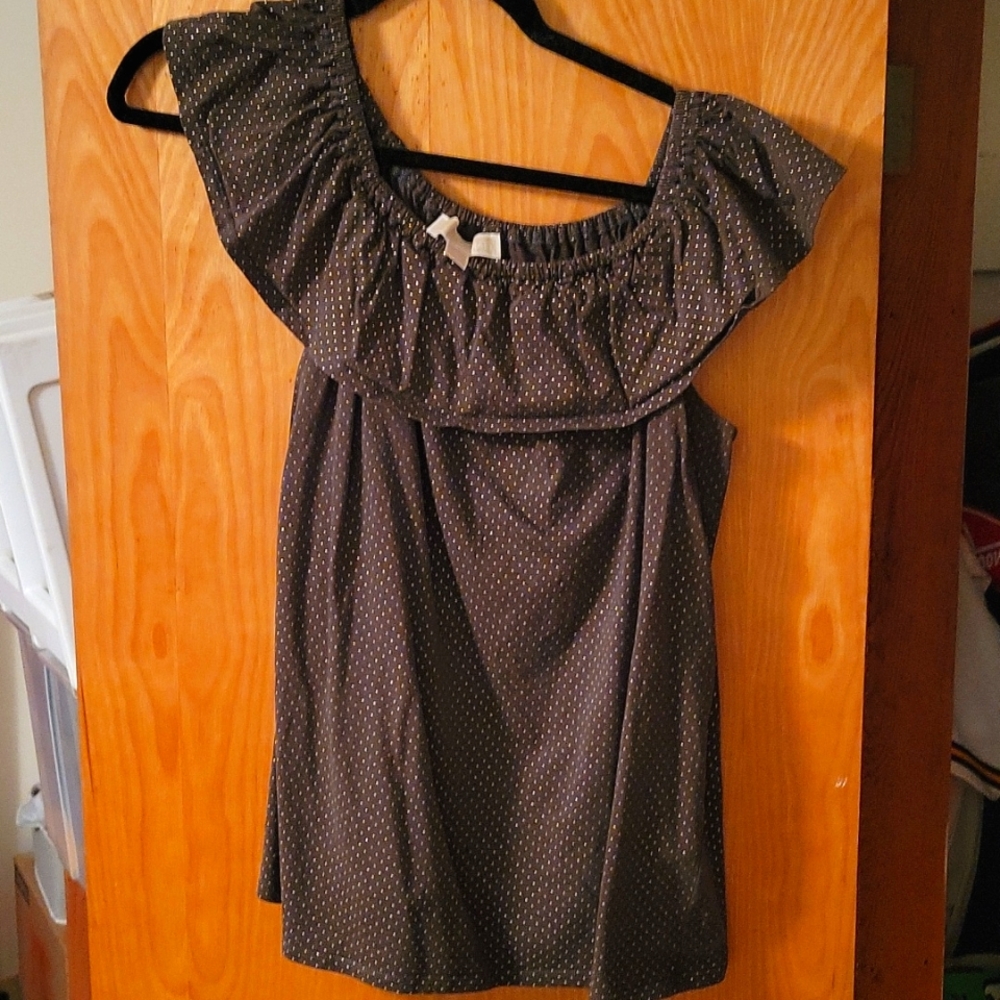 MICHAEL KORS Green and Gold Blouse